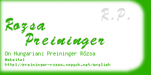 rozsa preininger business card